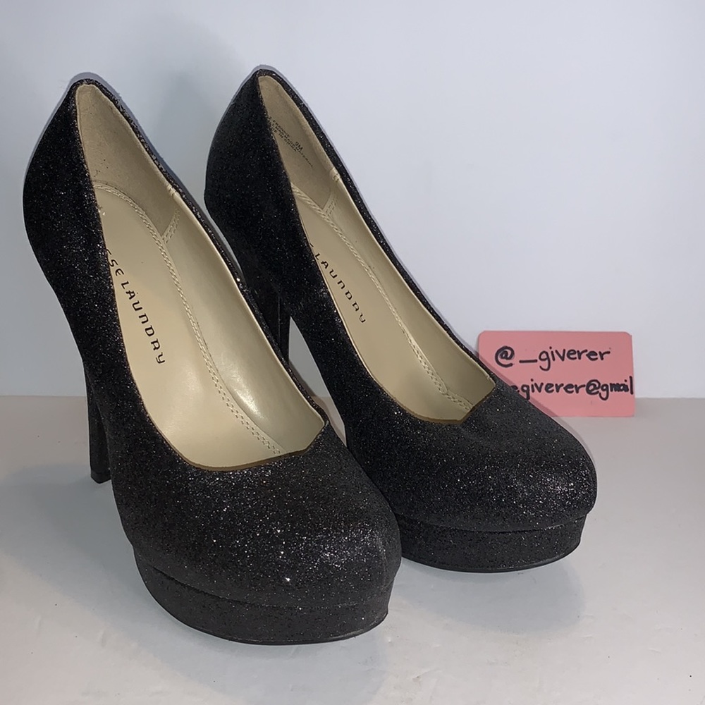 Chinese Laundry Z-FRANKIE 9M Black Glitter Pump